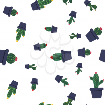 Cactus Seamless Pattern Background Vector Illustration EPS10