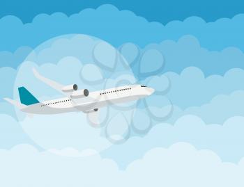 Flying airplane express delivery shipping  concept. Vector Illustration EPS10