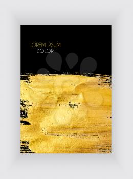 Black and Gold Design Templates  for Brochures and Banners. Golden Abstract Background Vector Illustration EPS10