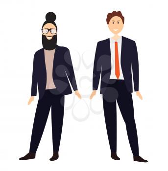 Two Cartoon men in suits. Vector Illustration EPS10