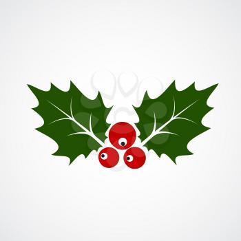 Flat Icon of Christmas Holly Berry. Vector illustration EPS10