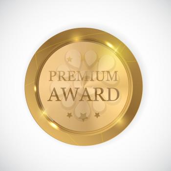 Premium Award Gold Medal. Vector Illustration EPS10