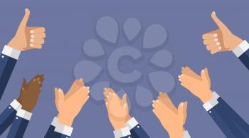 Flat Design Clapping Hand Applause banners template. Vector Illustration EPS10