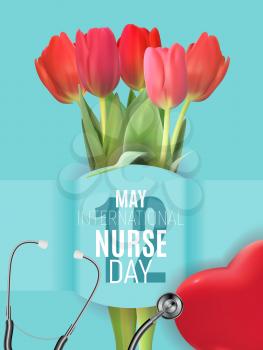 12 May International Nurse Day Medical background Vector illustration EPS10