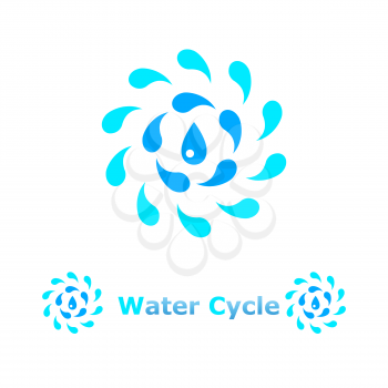 Water cycle concept illustration on white background, 2d, vector, eps 8