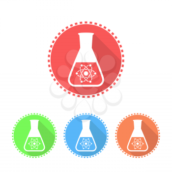 Simple icons of conical flask, 2d flat illustration, vector, eps 8
