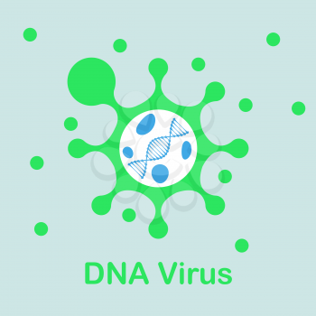 DNA virus icon, 2d flat illustration, vector, eps 8