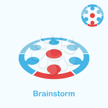 Brainstorm logo concept, 2d & 3d illustration, vector, eps 8
