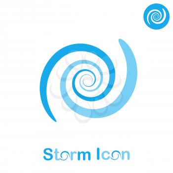 Storm spiral concept on white background, 2d flat illustration, vector, eps 8