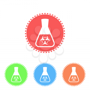 Science icon of conical flask, toxicological research, 2d flat vector on white background, eps 8