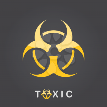 Toxic sign on dark gradient background,  bio hazard icon, 2d vector, eps 8