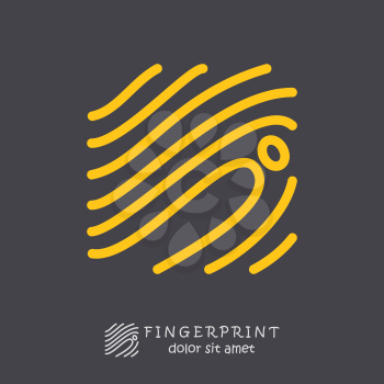 Fingerprint icon on dark background, id logo concept, 2d vector, eps 8
