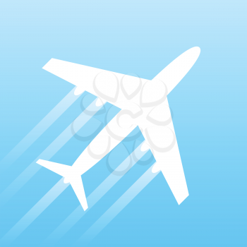 Airplane transport concept, 2d vector design on gradient background, eps 8
