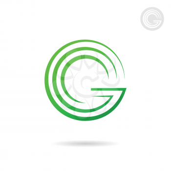 G letter logo template, green icon, 2d vector, eps 8