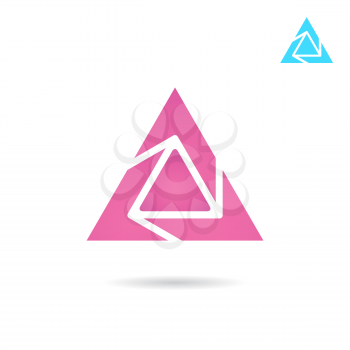 Delta letter logo on white background, d triangle sign, 2d vector, eps 8
