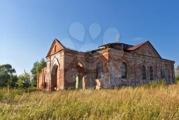 The ruins of a Russian Orthodox church. Russia, Small salt