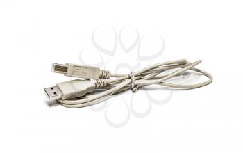 Usb cable for peripheral devices, isolated on white background