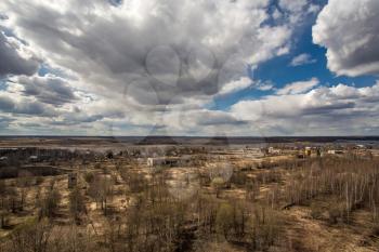 Abandoned agricultural fields, the view vyskokim point. Russia, Yaroslavl