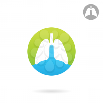 Human lungs icon, medical logo, 2d vector, eps 8
