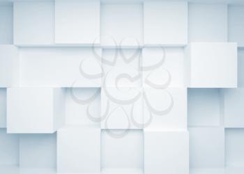 Abstract 3d background with white cubes on the wall