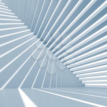 Abstract blue square 3d interior background with staircase