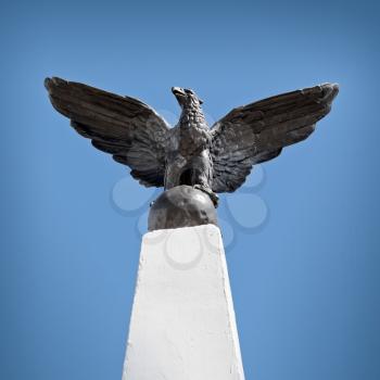 Black metal eagle - old monument