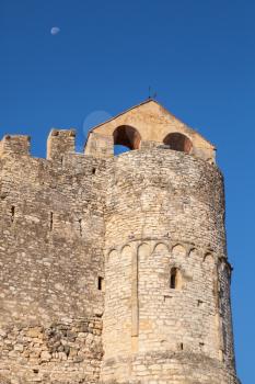 Stone castle on the rock in ancient Calafell town, Spain