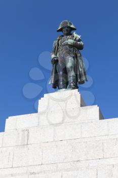 Ajaccio, France - July 7, 2015: Statue of Napoleon Bonaparte as First emperor of France. Ajaccio, island of Corsica