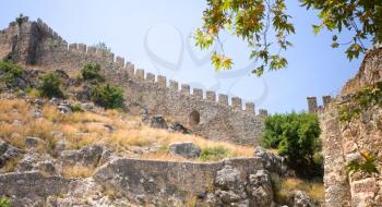 Ancient stone fortress in Alanya, Turkey