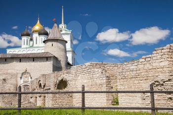 The Trinity Cathedral. Ancient Russian Orthodox Church since 1589 located in Pskov Kremlin