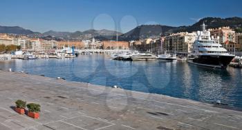 Port of Nice panorama. Cote Azure, France