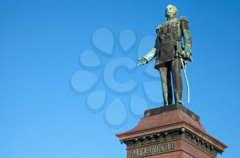 Statue of Russian czar Alexander II. Senate Square, Helsinki, Finland