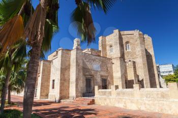 Basilica Cathedral of Santa Maria la Menor, rear entrance. Colonial Zone of Santo Domingo, Dominican Republic. It is the oldest cathedral in the Americas, begun in 1512 and completed in 1540