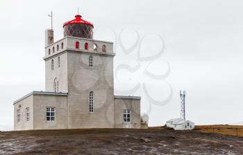 Dyrholaey lighthouse exterior, South coast of Iceland island