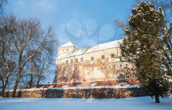 Turku Castle in winter season, medieval building in the city of Turku in Finland. It was founded in the late 13th century and stands on the banks of the Aura River