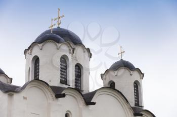 Domes of St Nicholas Cathedral, Novgorod. Founded by Mstislav the Great in 1113 and consecrated in 1136