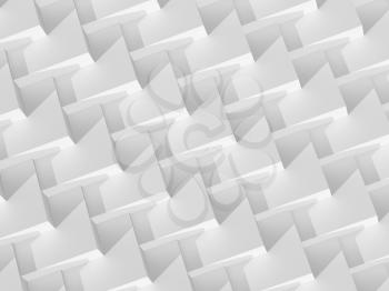 Abstract white geometric background, parametric structure of boxes. 3d rendering illustration 