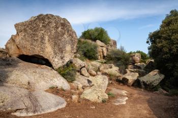Rocks of Filitosa, megalithic site in southern Corsica island, France