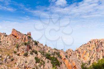 Calanques de Piana. Mountain landscape of Corsica island, France