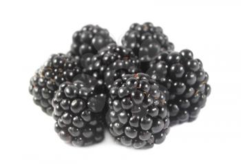 Blackberries heap isolated on white background