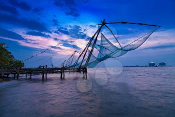 Traditional chinese fishing net at Fort Cochin, India