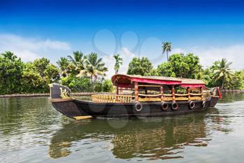 Beauty boat in the backwaters, Kerala, India