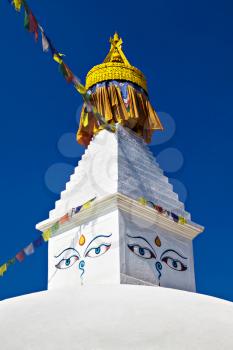 Boudhanath stupa is one of the holiest Buddhist sites in Kathmandu, Nepal.
