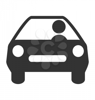 Flat driving icon isolated on white background