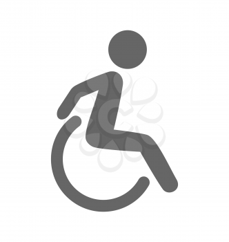 Disability man pictogram flat icon isolated on white background