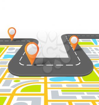 Road Vector Information Background with Map