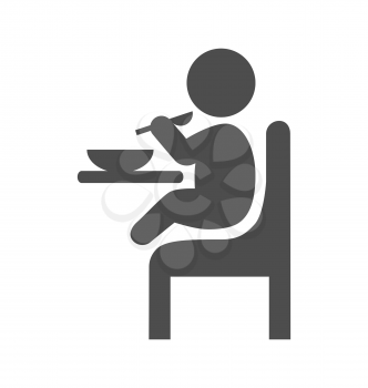 Baby eat pictogram flat icon isolated on white background
