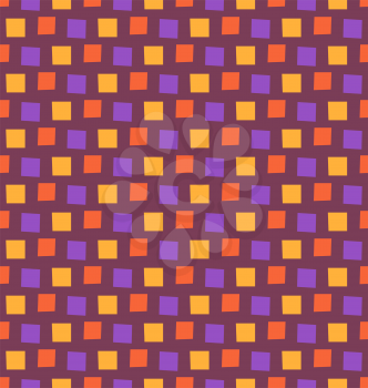 Seamless bright fun abstract mosaic pattern isolated on violet background