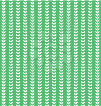 Summer spring pattern with plants isolated on green background