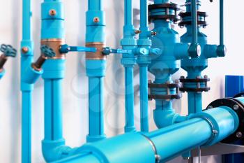 Pipes and valves of heating system